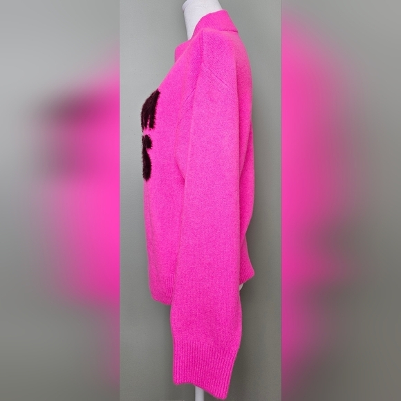 Crewneck Graphic Warm Fuzzies Pullover Pink Sweater | A New Day | OVERSIZED XS - Picture 6 of 11